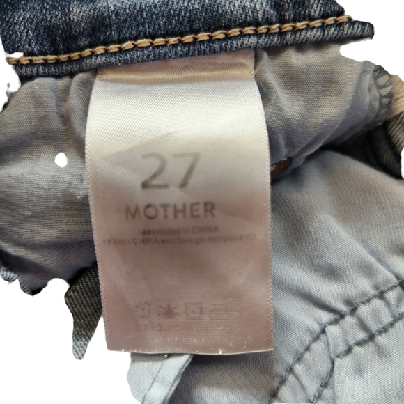 Mother Stunner Zip Ankle Step Fray high waisted skinny blue  denim Jean pants - Picture 12 of 14